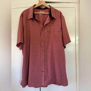 Avalanche men short sleeve coral red shirt, XXL